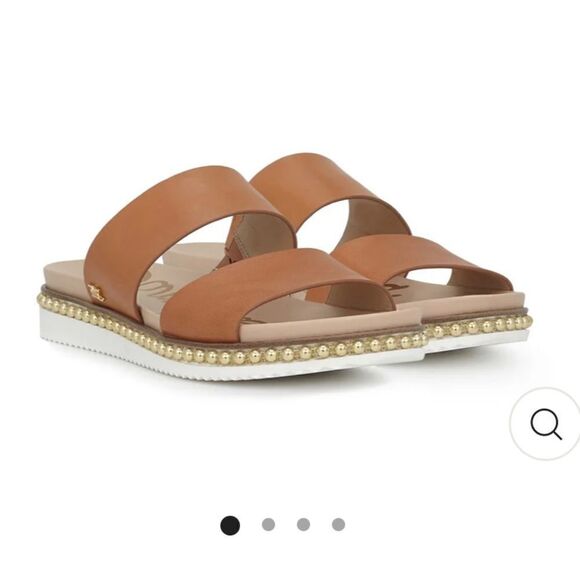 Sam Edelman Asha Slide Natural Buff brown leather slide sandals size 9 - Picture 1 of 9